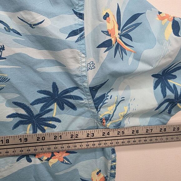 Quicksilver Blue Tropical Hawaiian  Button Down Shirt Mens Size XXL - Picture 5 of 7